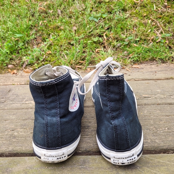 Converse All Star High Top Black Sneakers Sz 10.5 - Picture 7 of 8